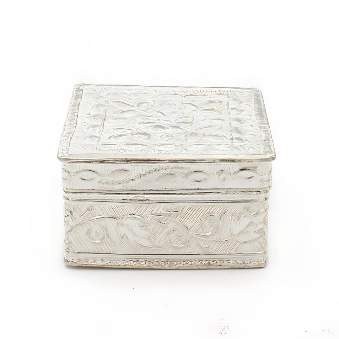 Real  Silver Honey Container Square Dibbi for Red Book Remedy