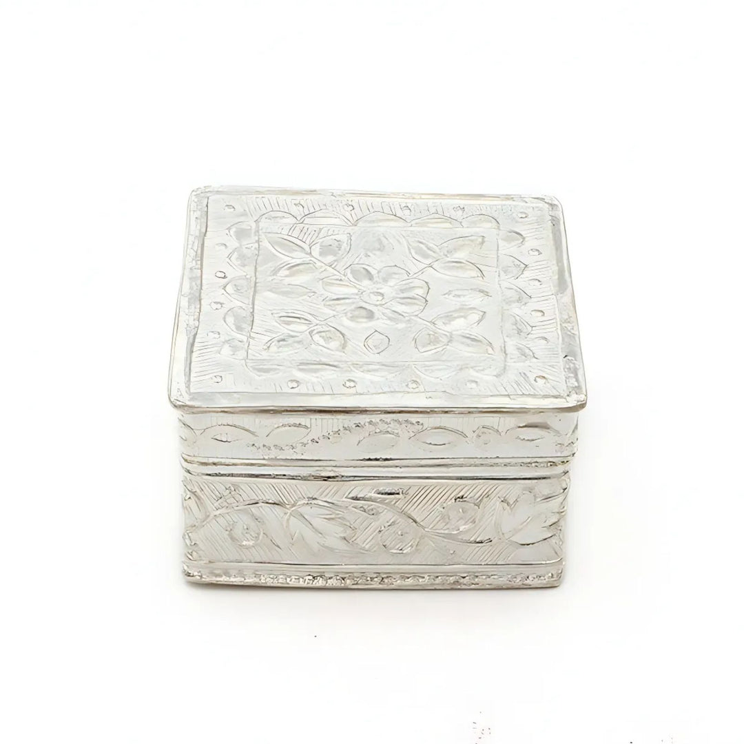 Real  Silver Honey Container Square Dibbi for Red Book Remedy