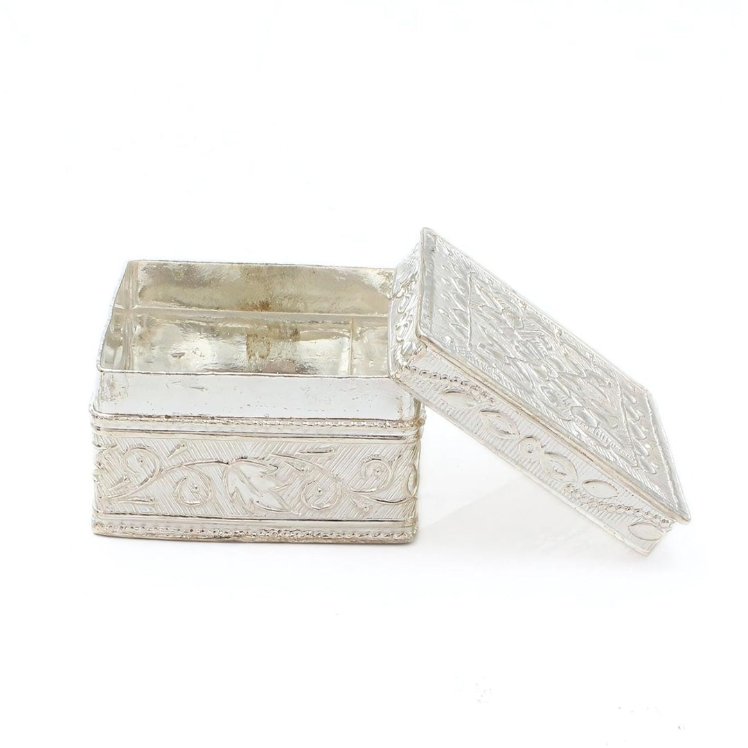 Real  Silver Honey Container Square Dibbi for Red Book Remedy