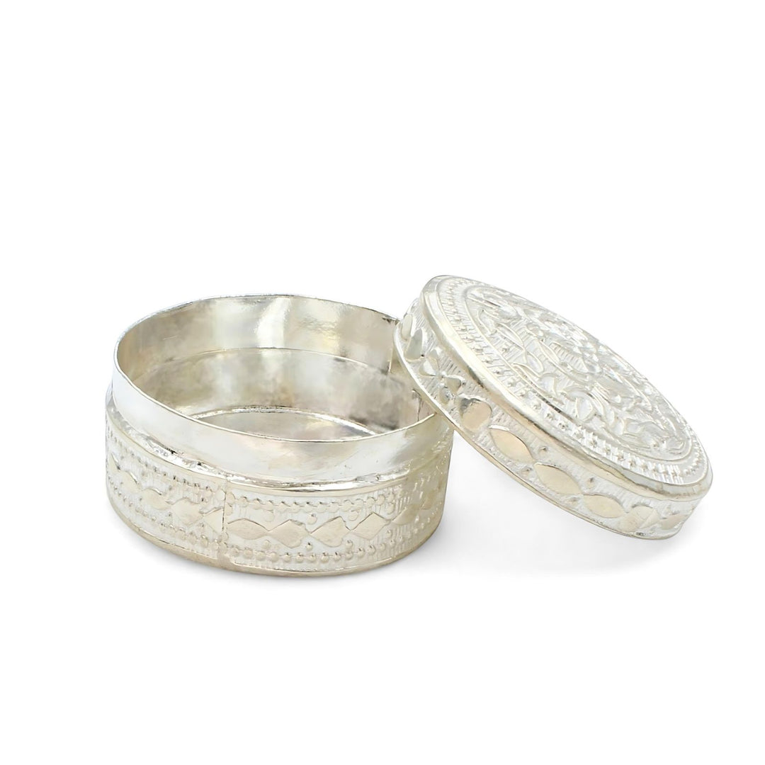 Real Silver Honey Container Round Dibbi for Red Book Remedy