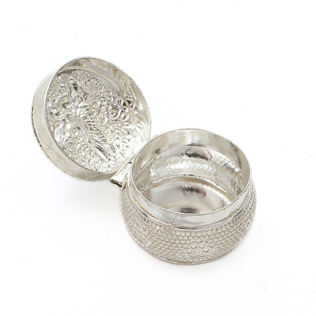 Real Silver Honey Container Oxidized Eagle design Dibbi for Red Book Remedy