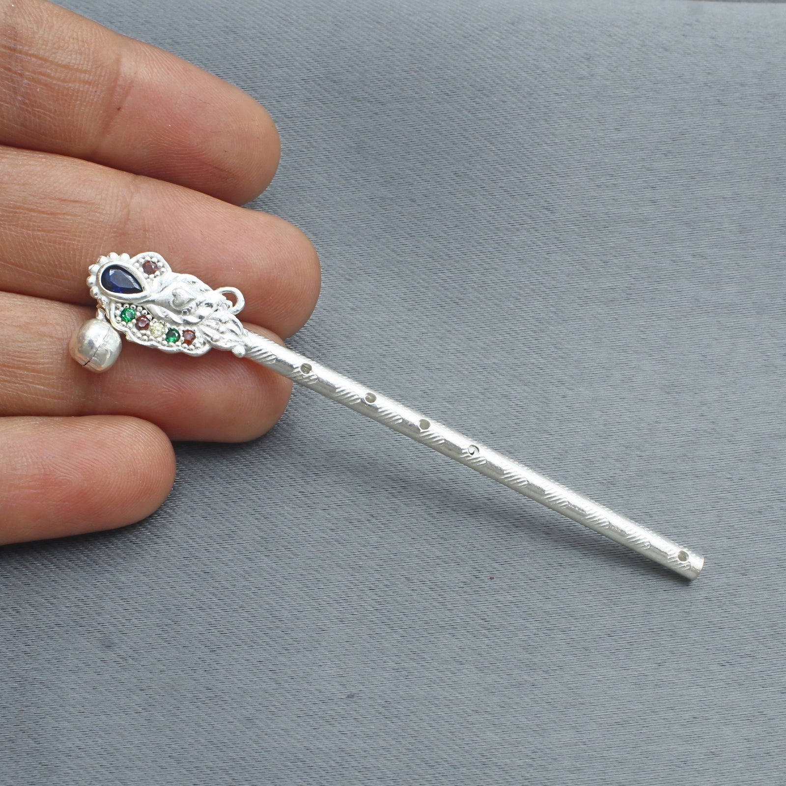 Premium Real Silver Flute Basuri for Spiritual Rituals – Karizma Jewels