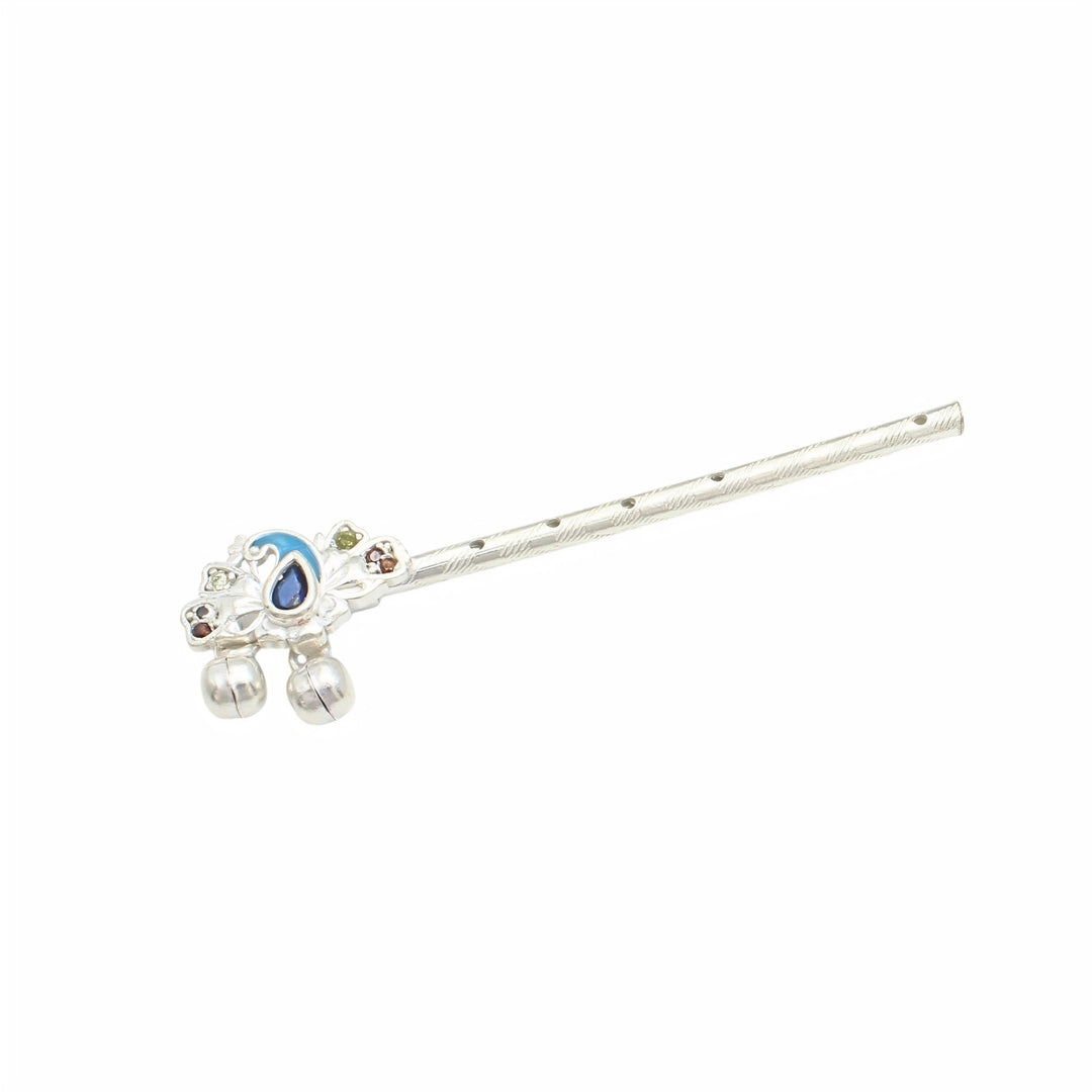 Real Silver Flute Basuri for Lord Krishna Janmashthami Pooja