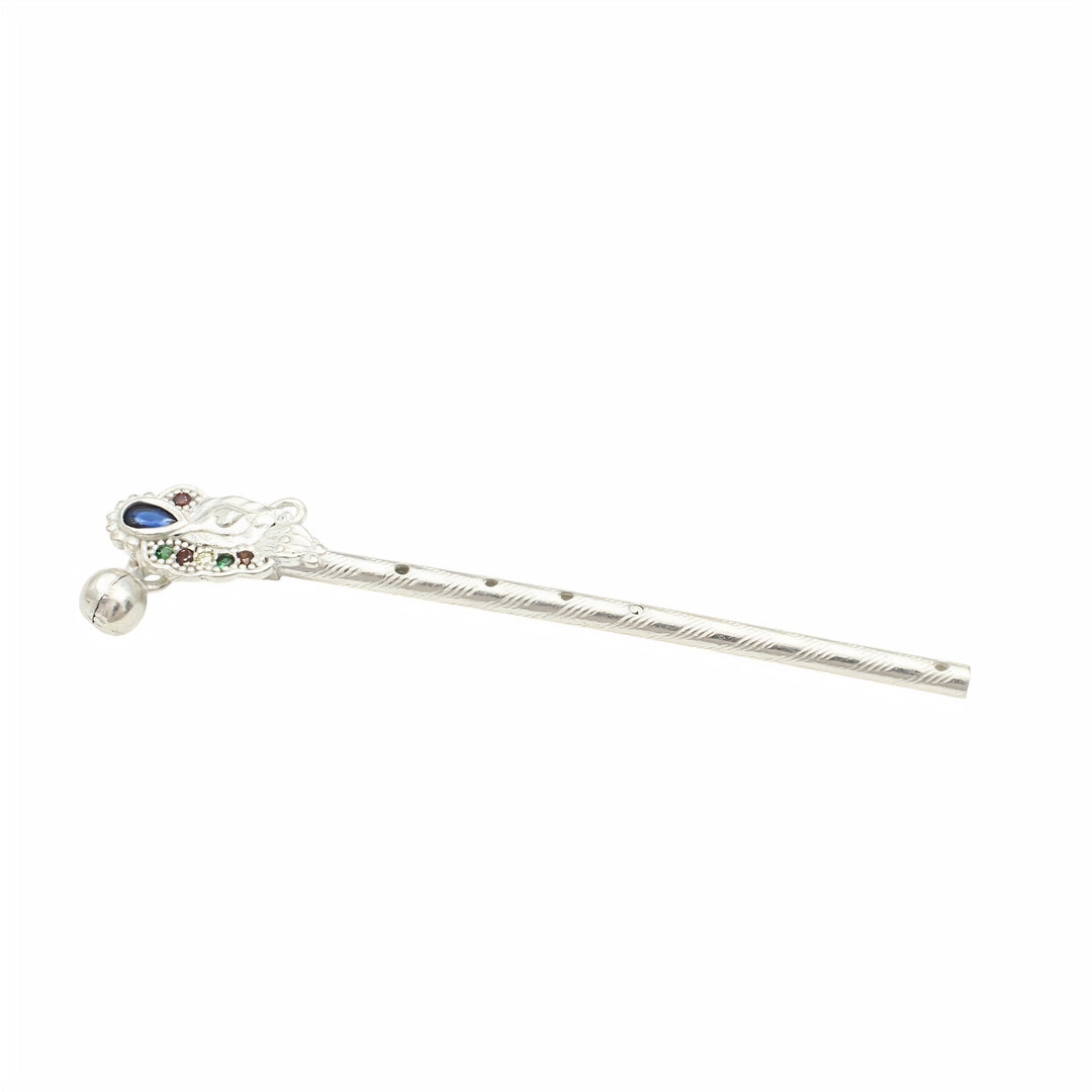 Handmade Real Silver Krishna Flute Bansuri with Elegant Finish