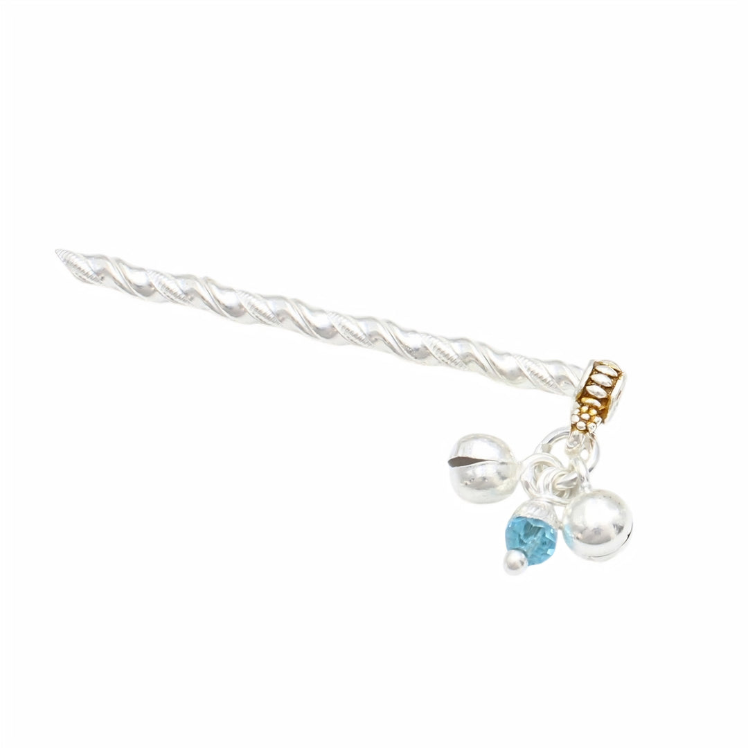 Elegant Real Silver Flute Basuri Ghungroo for Lord Krishna