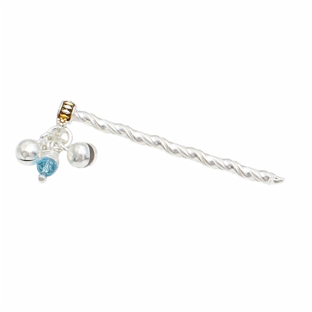 Elegant Real Silver Flute Basuri Ghungroo for Lord Krishna