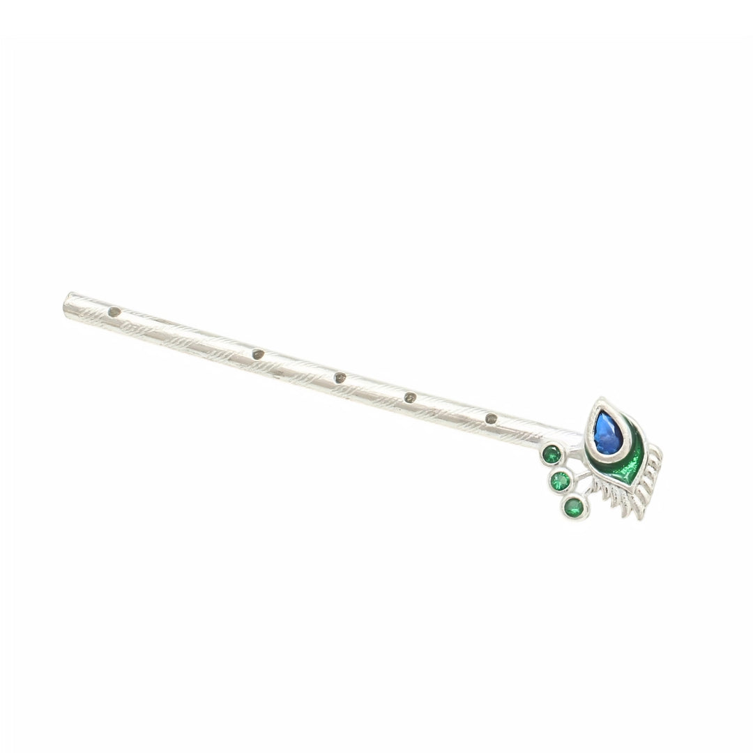 Peacock Feather (Mor Pankh) Design Silver Flute