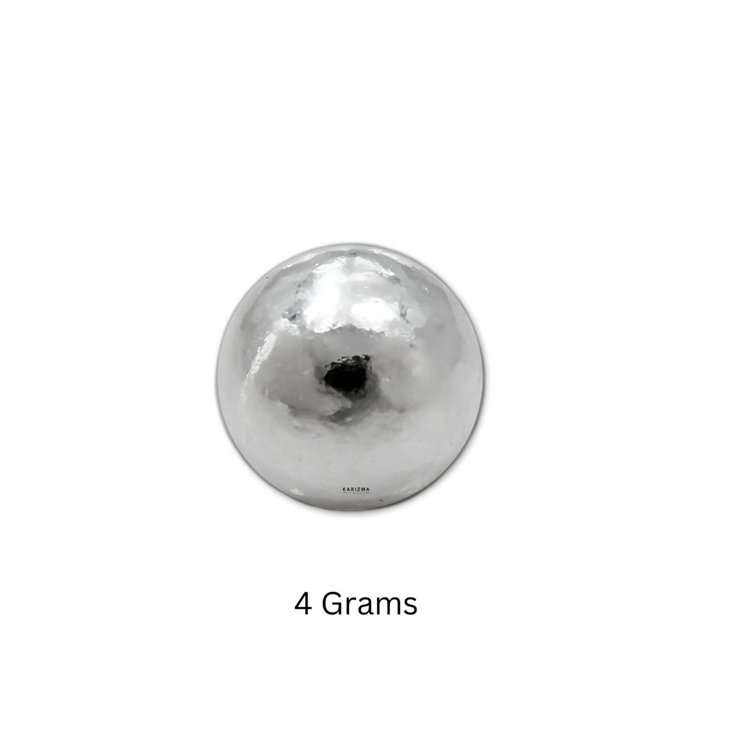 Solid Pure Silver Full Round Ball chandi ki thos Goli for Astrological remedy