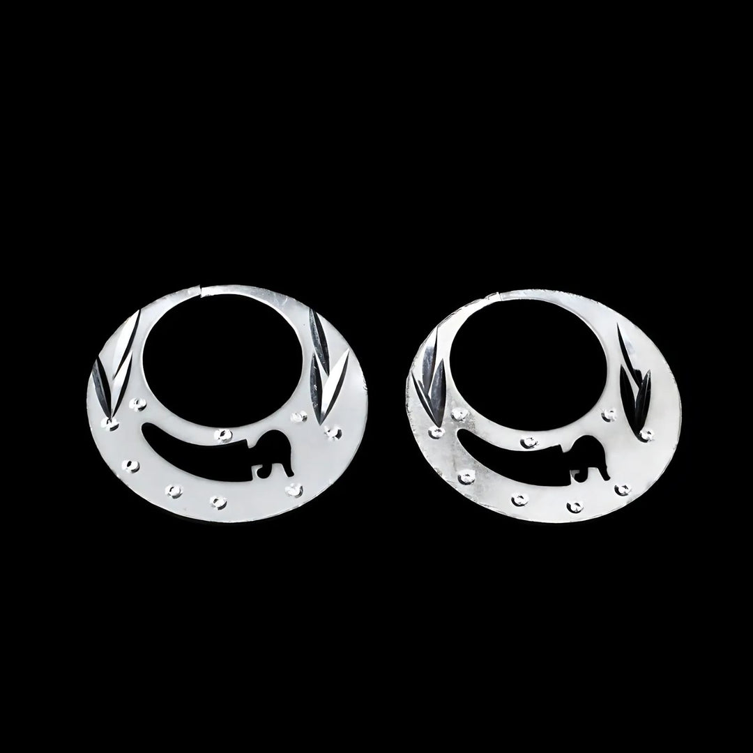 Unique Real Sterling Silver Round Moon Shaped Nattiyan (Nanti) earring for Men