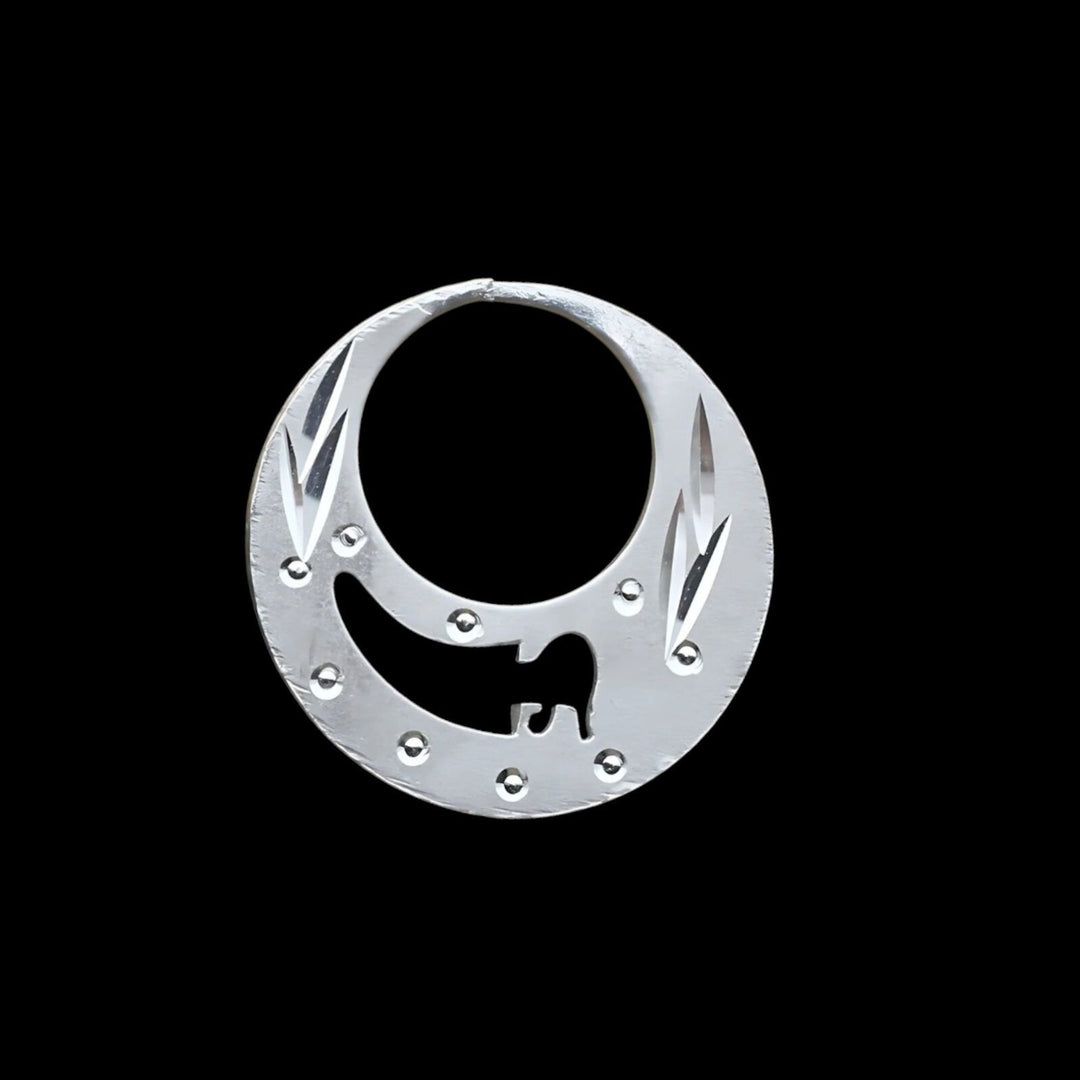 Unique Real Sterling Silver Round Moon Shaped Nattiyan (Nanti) earring for Men