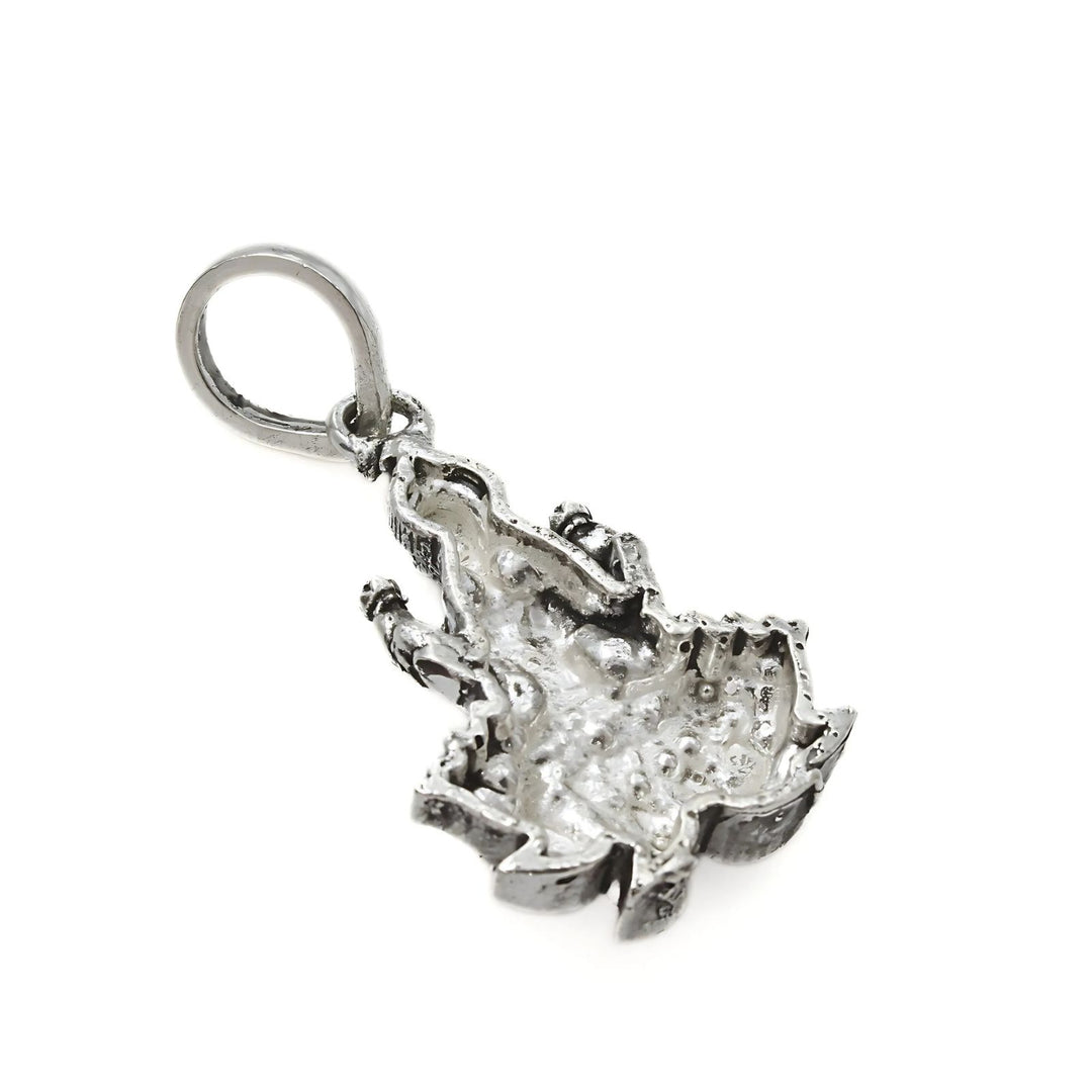 925 Real Sterling Silver Oxidized Antique Design Goddess Lakshmi Pendant