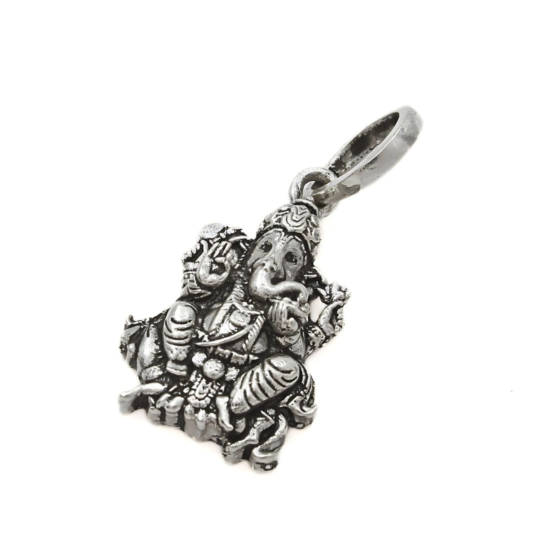 Indian 925 Real Sterling Silver Oxidized Lord Ganesha Pendant