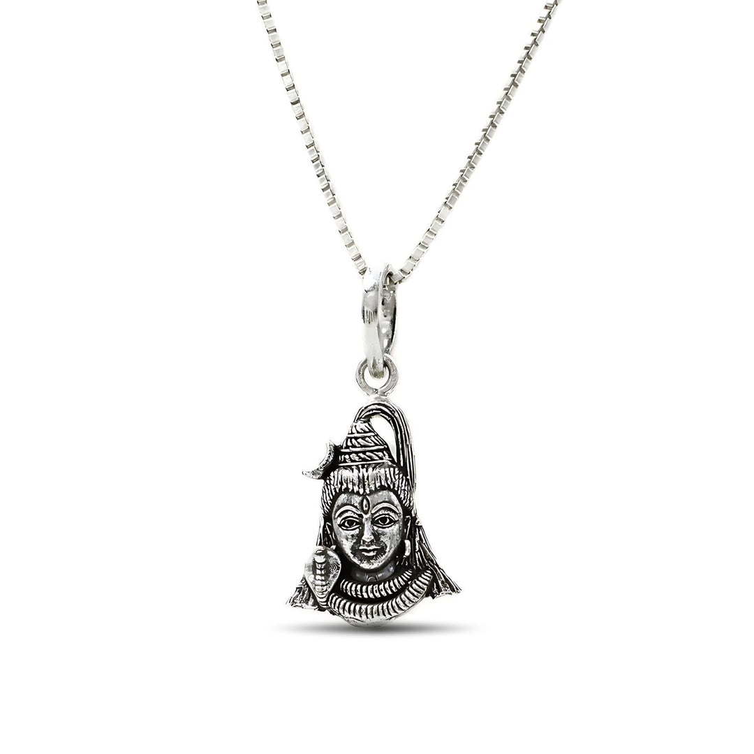 925 Real Sterling Silver Oxidized Divine Lord Shiva Pendant
