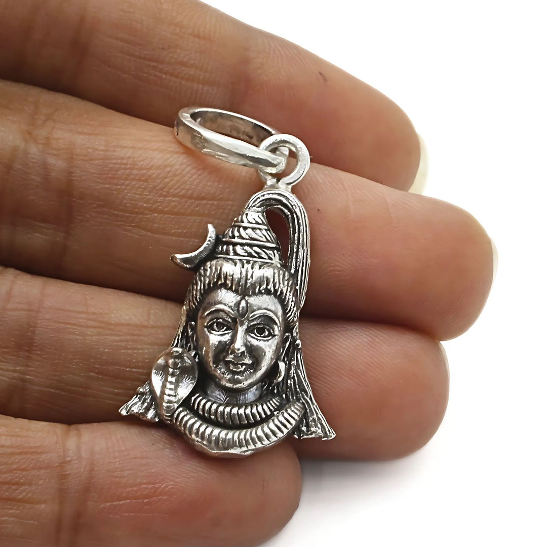 925 Real Sterling Silver Oxidized Divine Lord Shiva Pendant
