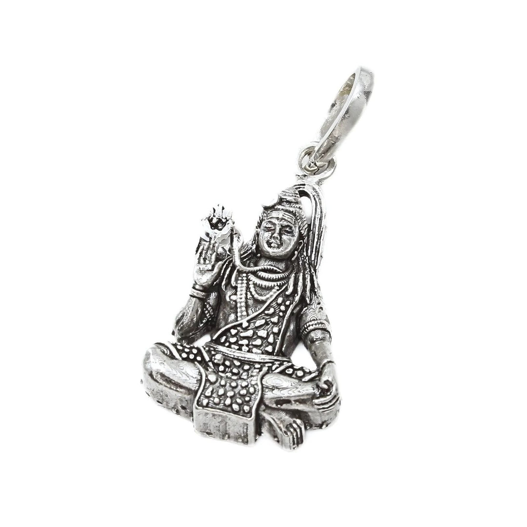 925 Real Sterling Silver Oxidized Lord Shiv Mahadev Pendant