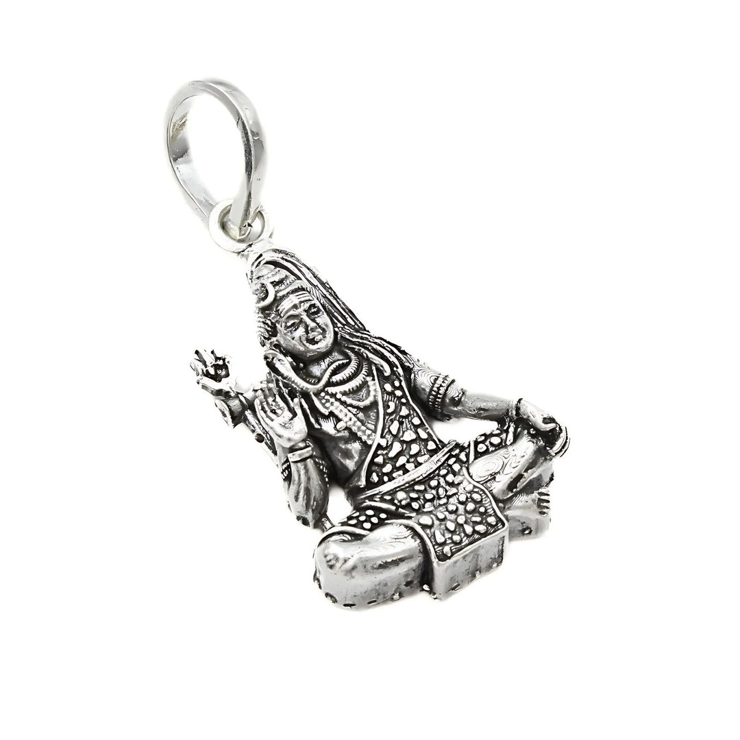 925 Real Sterling Silver Oxidized Lord Shiv Mahadev Pendant
