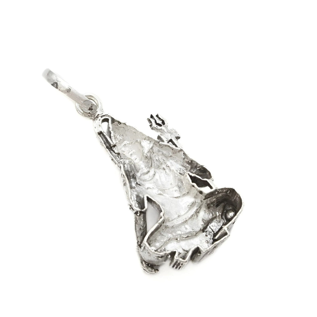 925 Real Sterling Silver Oxidized Lord Shiv Mahadev Pendant