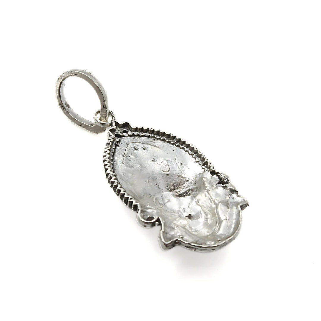 925 Real Sterling Silver Oxidized Hindu Spiritual Khatu Shyam Pendant