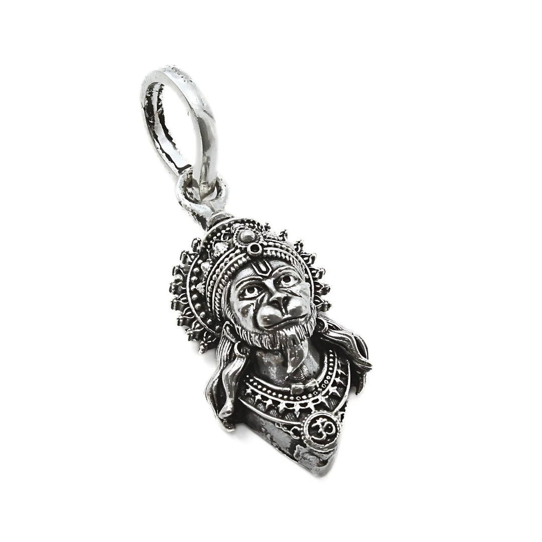 925 Real Sterling Silver Oxidized Hindu Spiritual Lord Hanuman Pendant