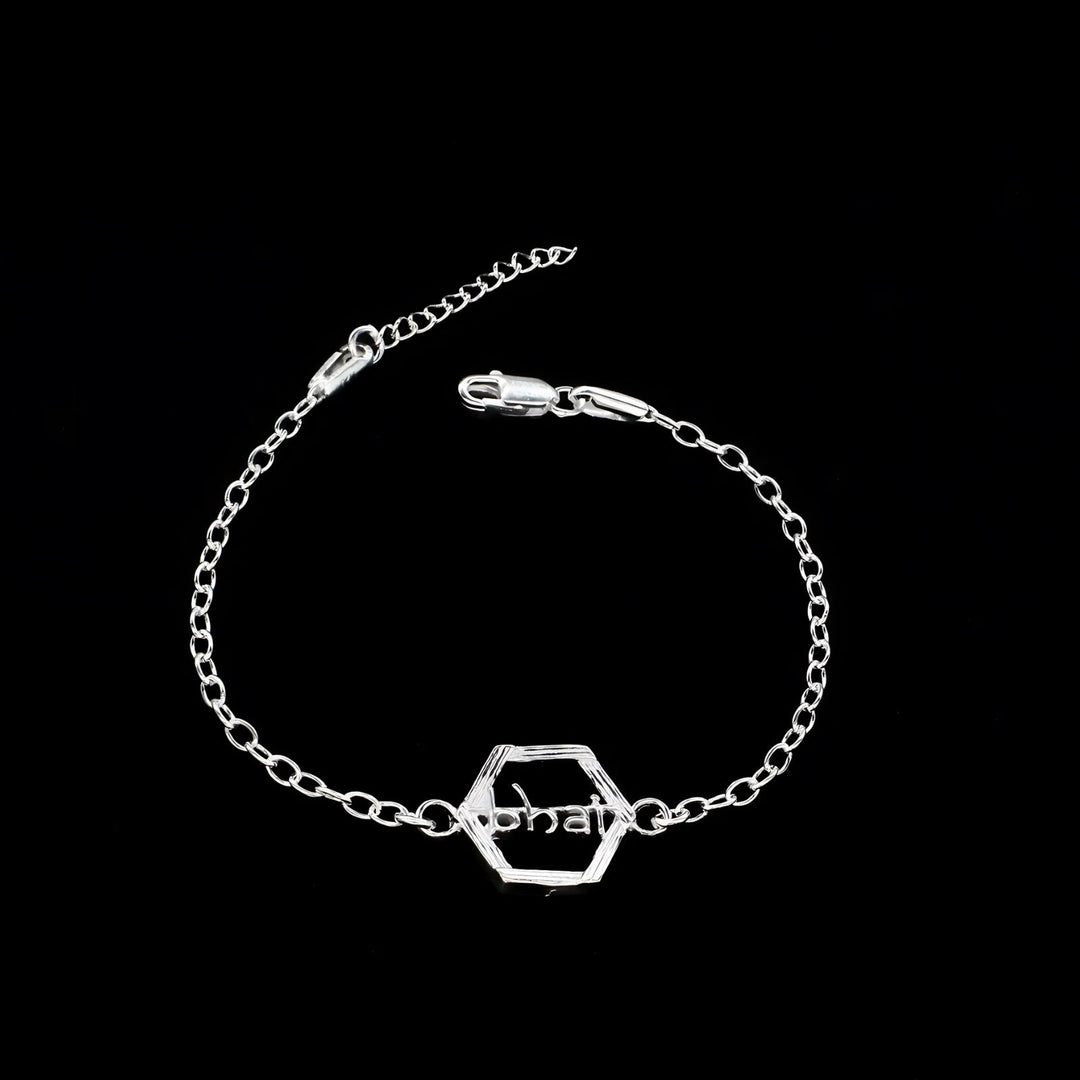 Real Silver Bracelet Excellent gifting cable chain style Bhai Rakhi 8"