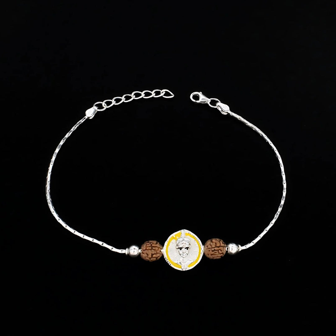 925 Real Sterling Silver Bracelet for Raksha Bandhan 7.7"