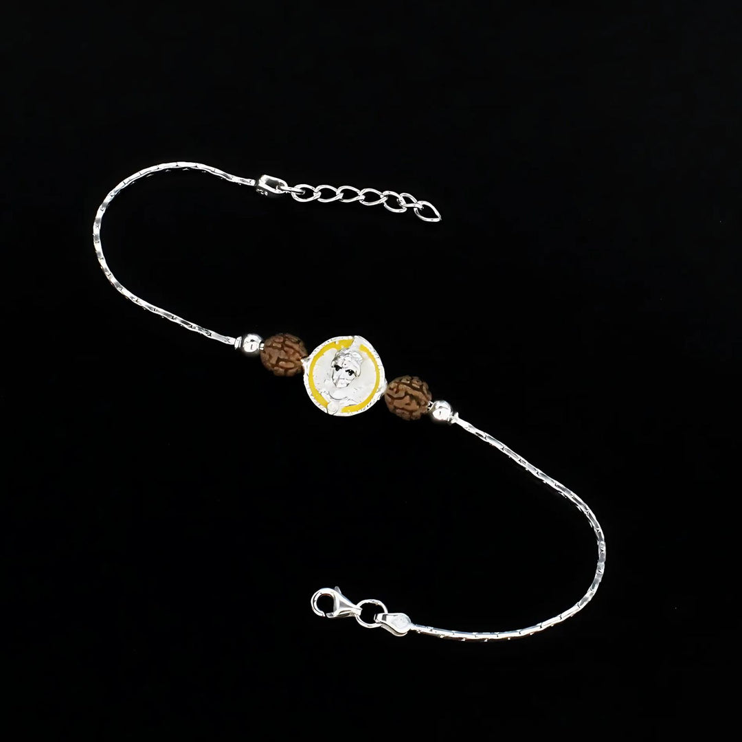 925 Real Sterling Silver Bracelet for Raksha Bandhan 7.7"