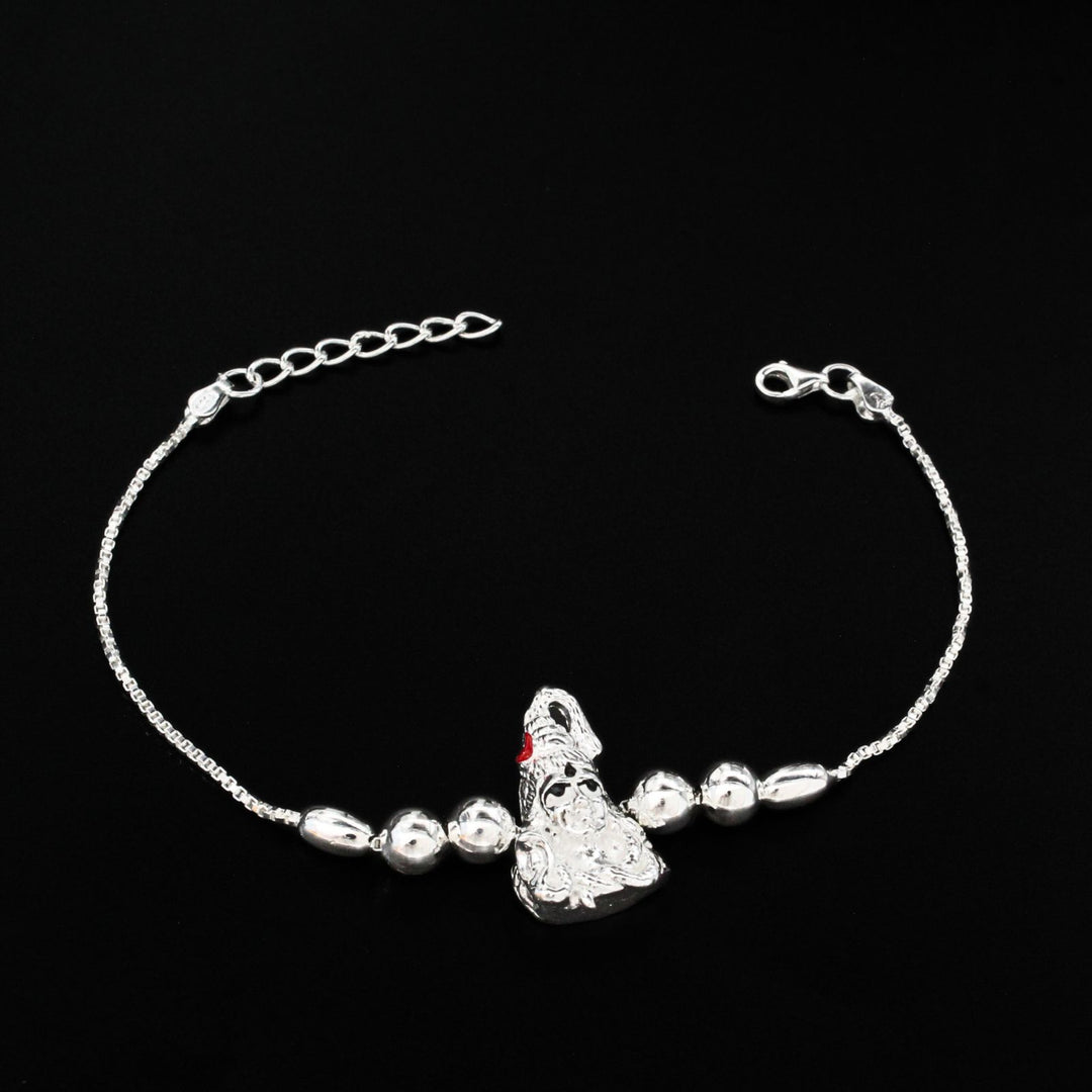 925 Real Sterling Silver Bracelet Lord Shiv Rakhi 7.5"