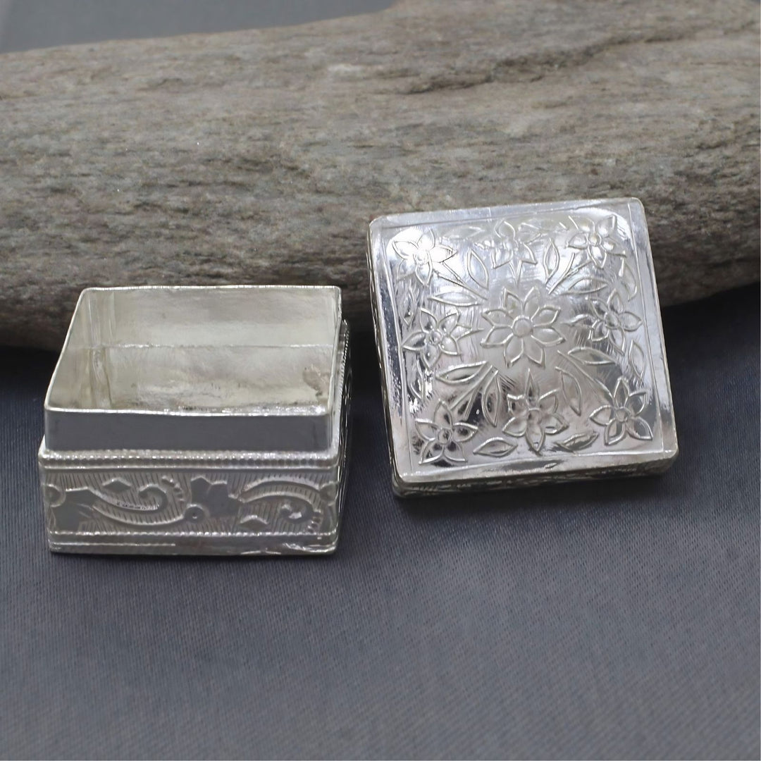 Real Silver Honey Container for Red Book & Pooja Use