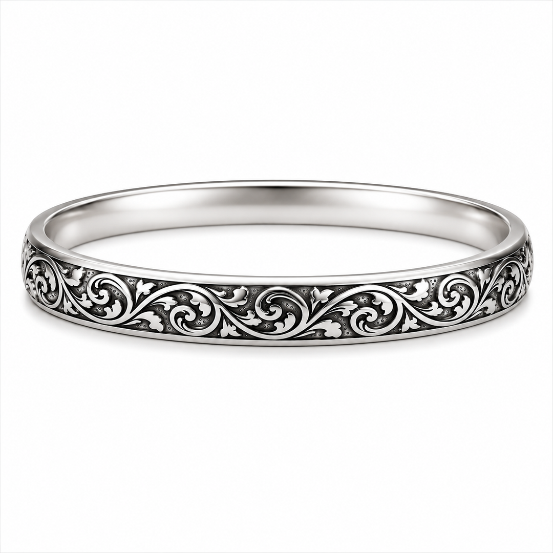 Premium Pure Silver Bejod Kada – Designer Jointless Bangle