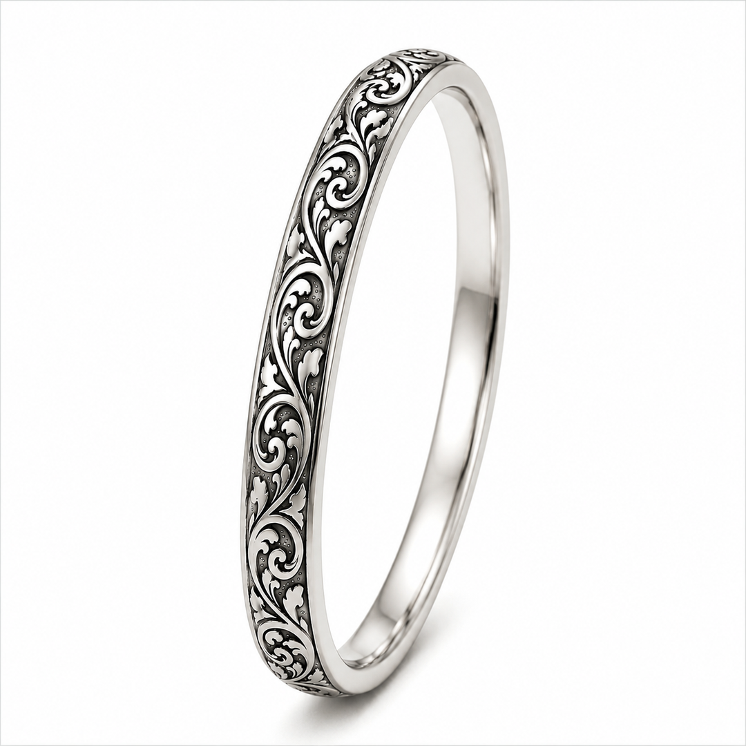 Premium Pure Silver Bejod Kada – Designer Jointless Bangle