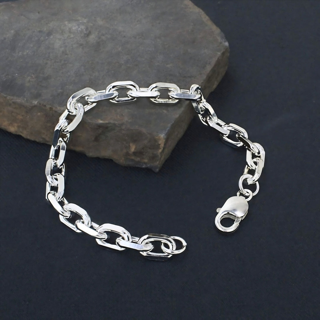 Men's Timeless Cable Chain Link Bracelet – 925 Silver