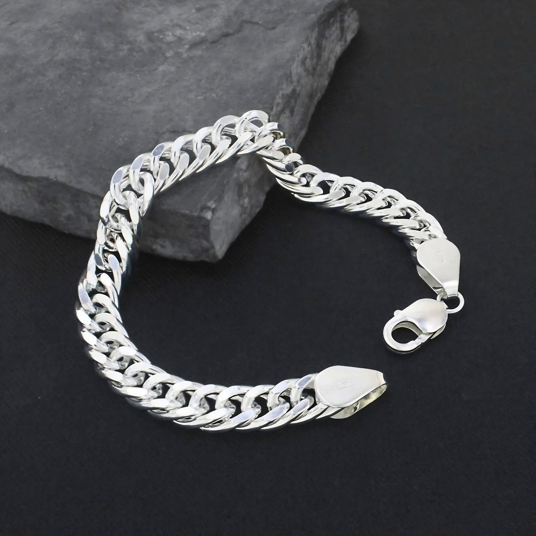 Premium Men's Flat Chain Bracelet – 925 Sterling Silver