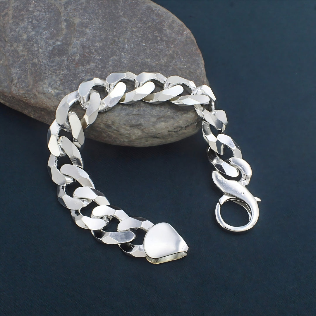 Men's Premium Cuban Link Wrist Bracelet – Classic Silver Style