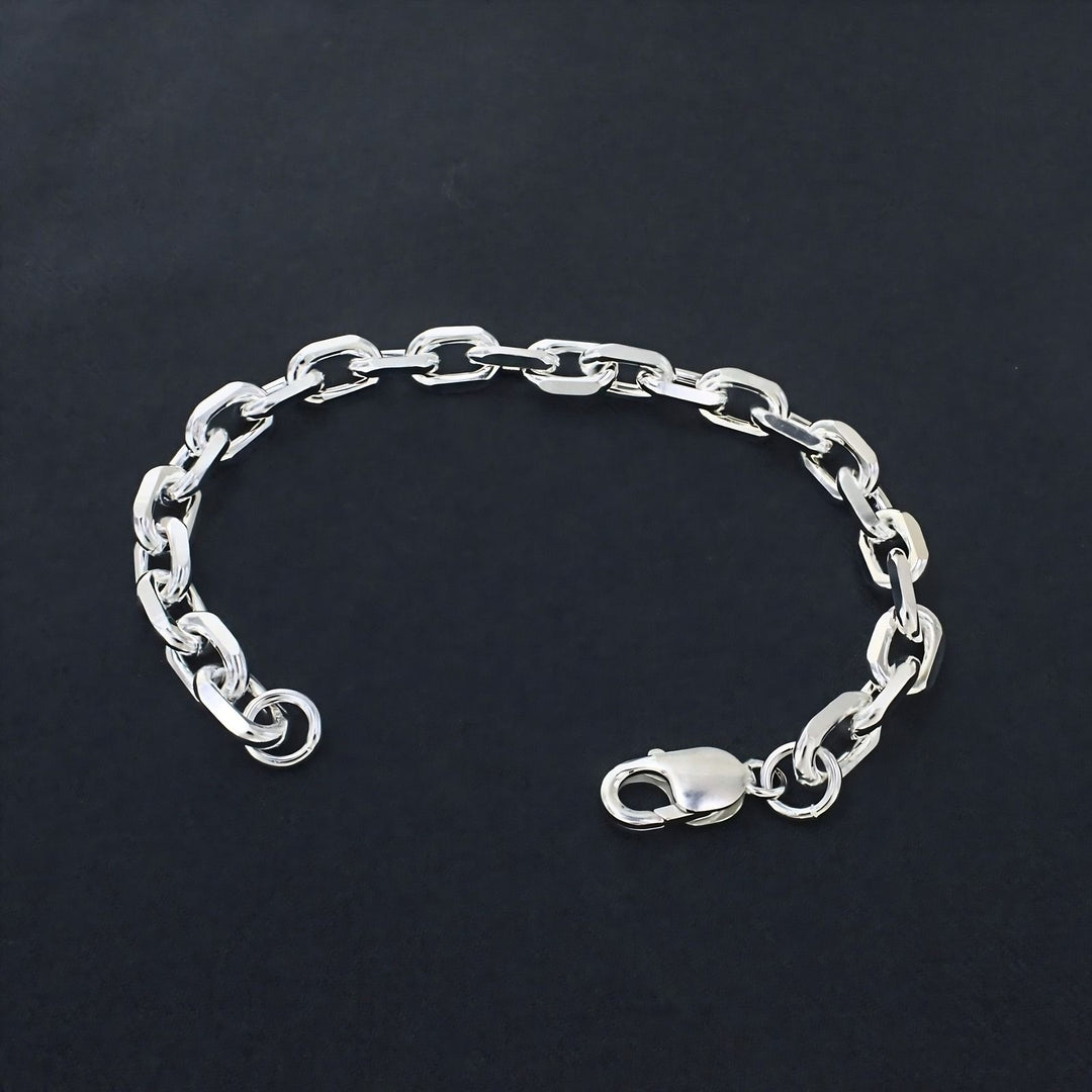 Men's Timeless Cable Chain Link Bracelet – 925 Silver