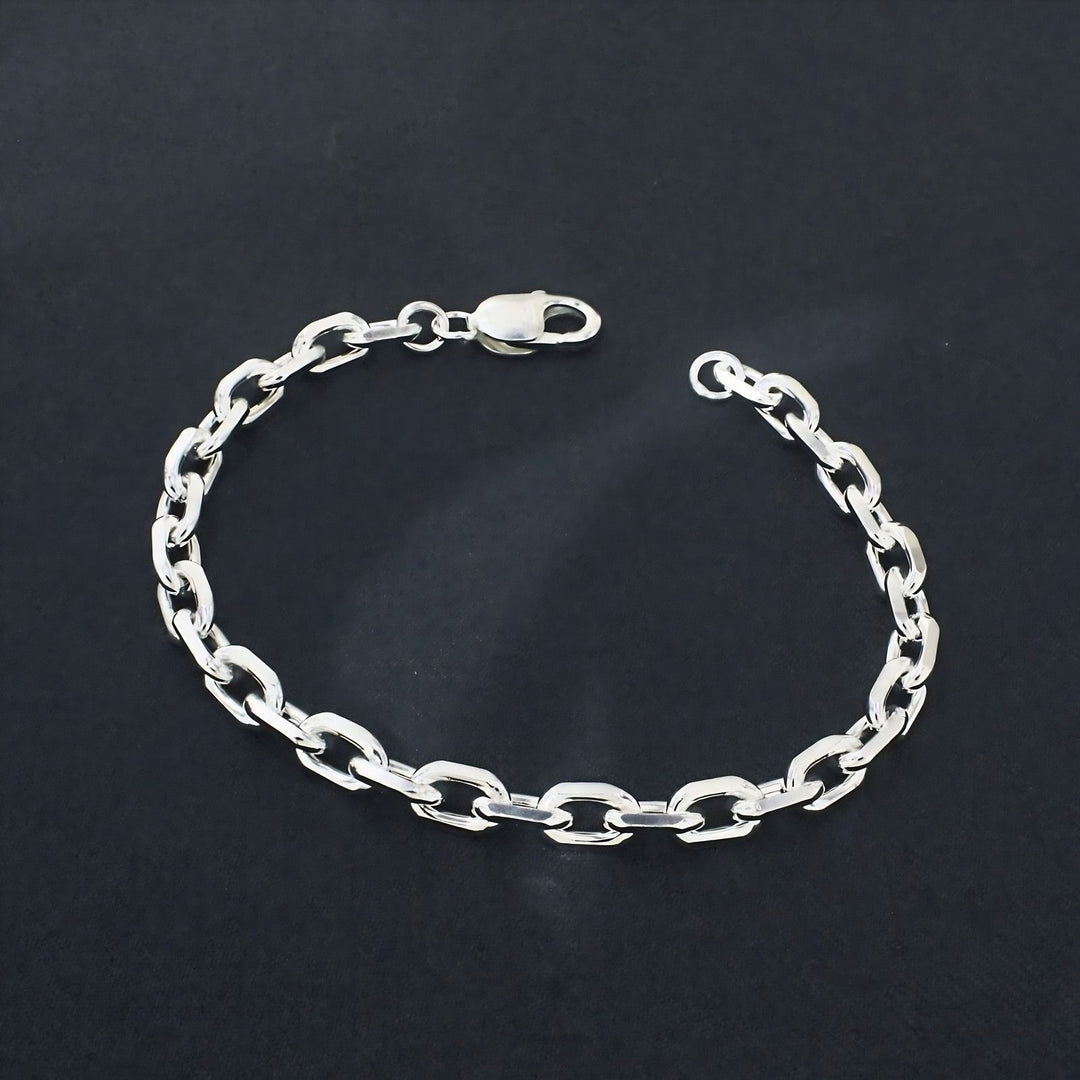 Men's Premium 925 Sterling Silver Cable Link Bracelet – Classic & Stylish Design