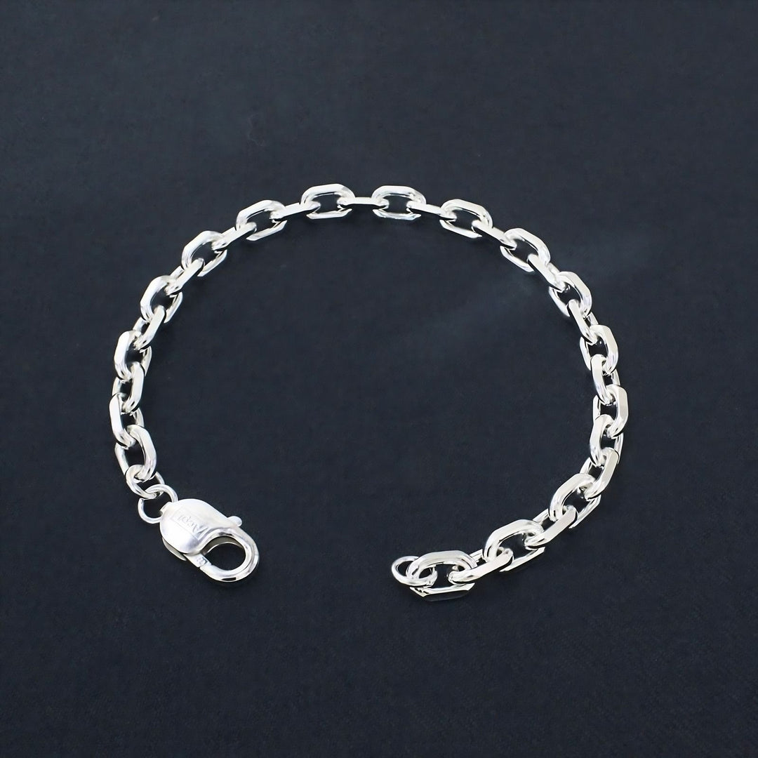 Men's Premium 925 Sterling Silver Cable Link Bracelet – Classic & Stylish Design
