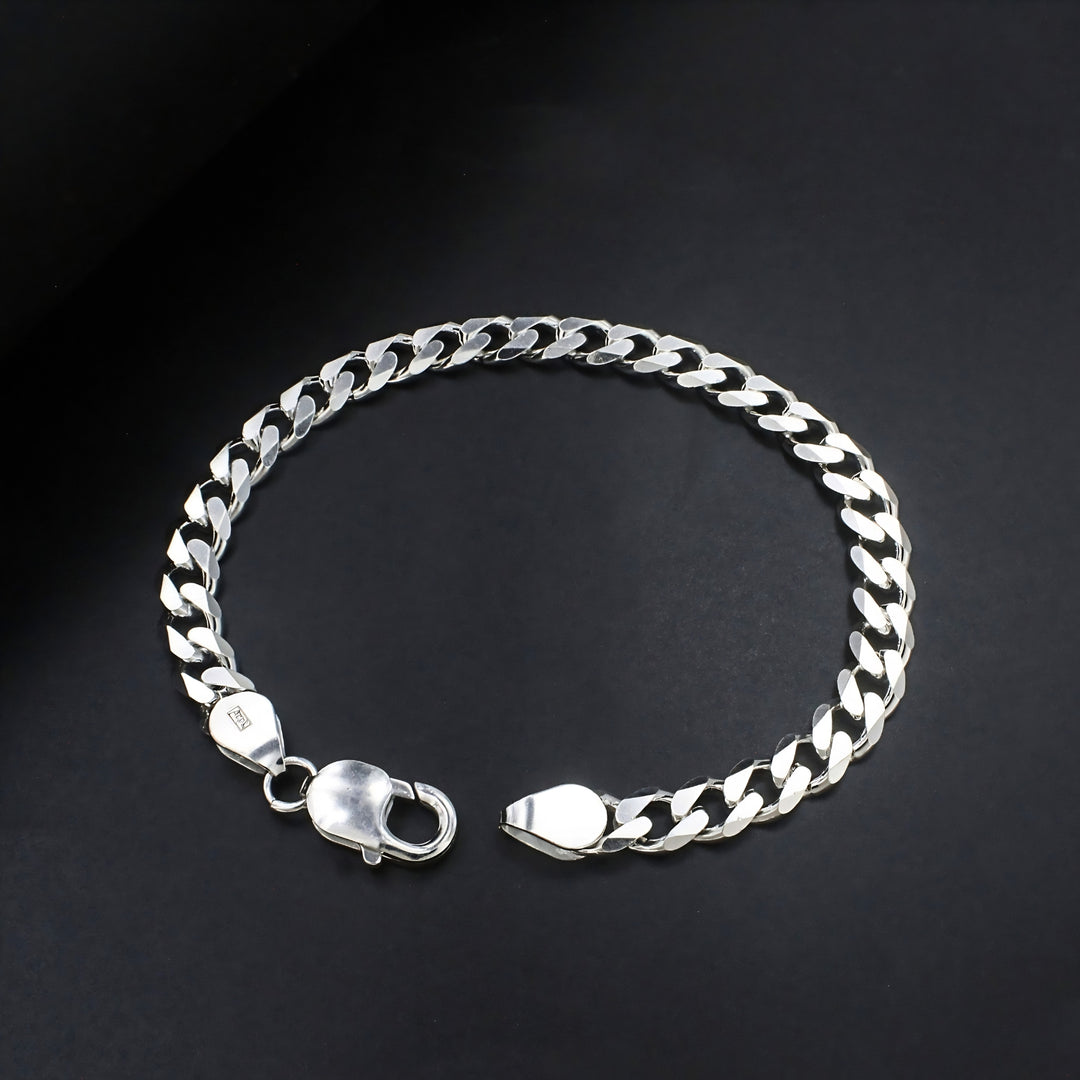 Premium 925 Sterling Silver Men's Curb Link Chain Bracelet