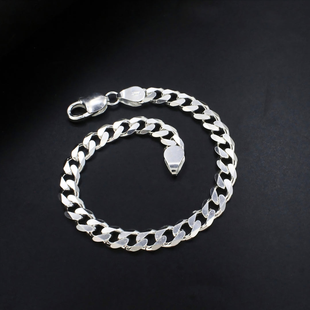 Premium 925 Sterling Silver Men's Curb Link Chain Bracelet