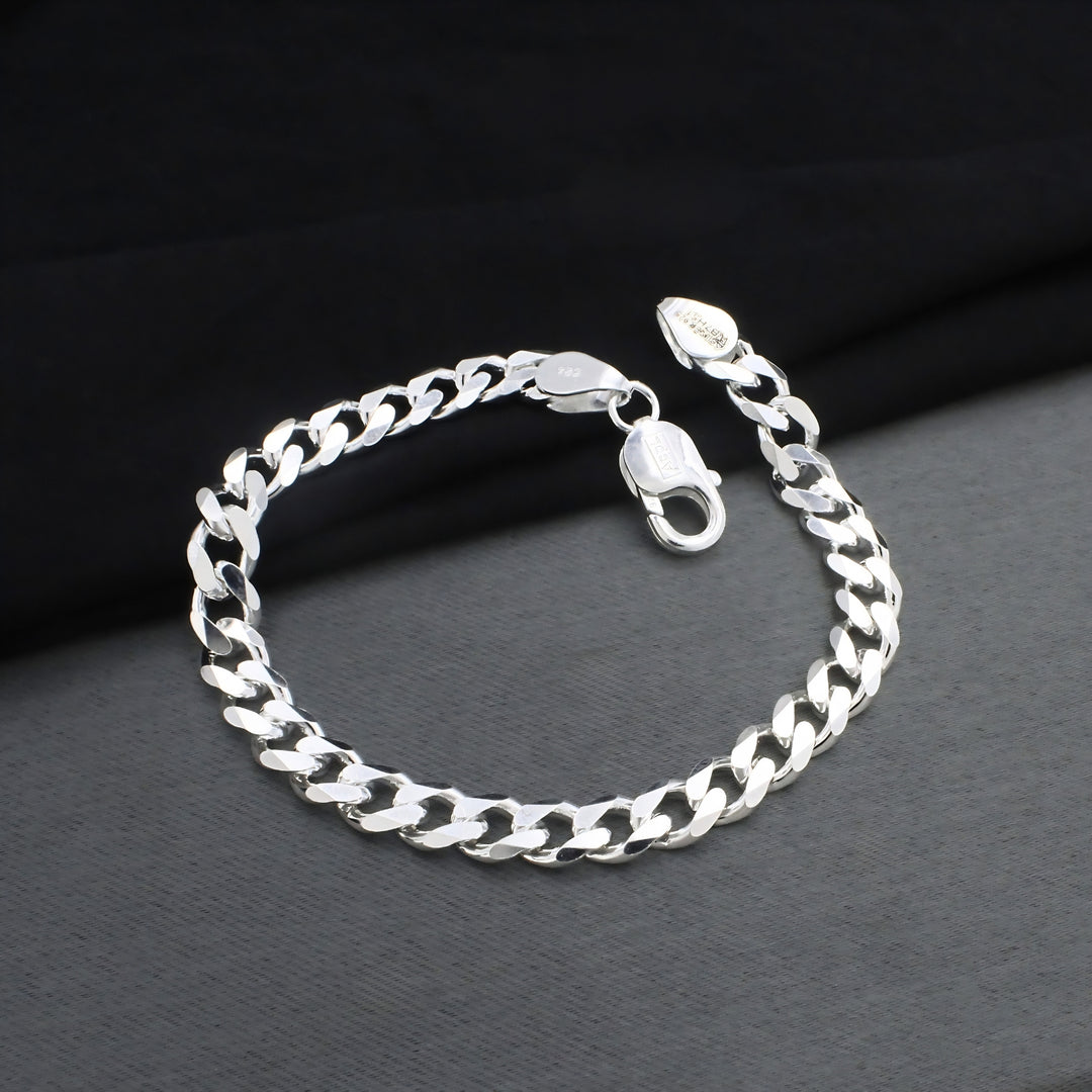Premium 925 Sterling Silver Men's Curb Link Chain Bracelet
