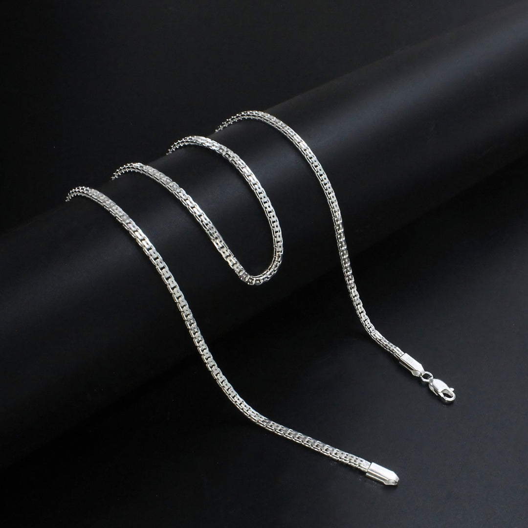 High-quality Real 925 Sterling Silver Box Neck Chain 20"