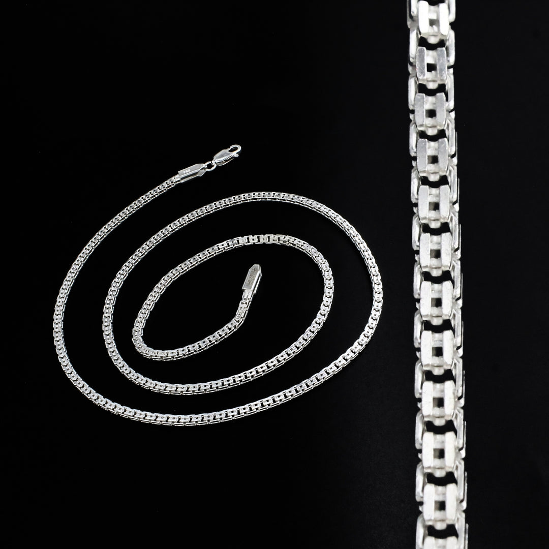 High-quality Real 925 Sterling Silver Box Neck Chain 20"