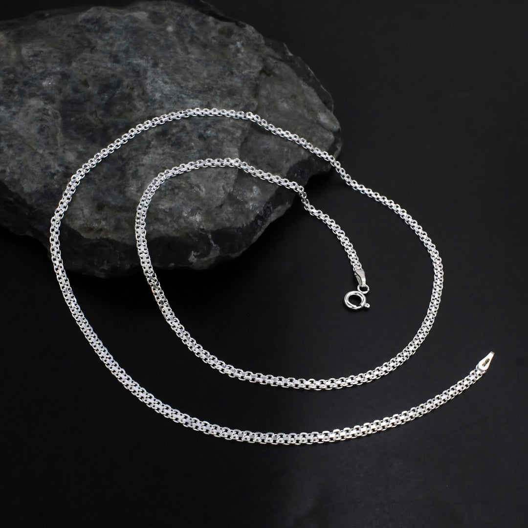 Luxury Look 925 Real Silver Bismark Chain - 20 inch