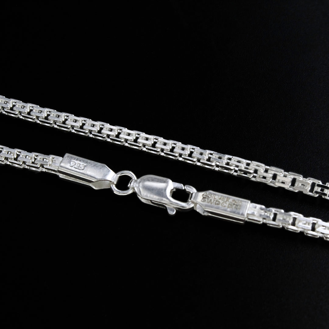 High-quality Real 925 Sterling Silver Box Neck Chain 20"
