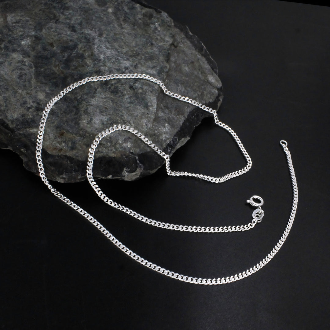 Light Weight 925 Sterling Silver Curb Chain - 18 inch