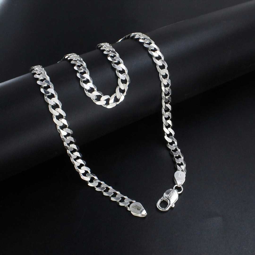 Statement 925 Real Silver Curb Link Chain - 20 inch