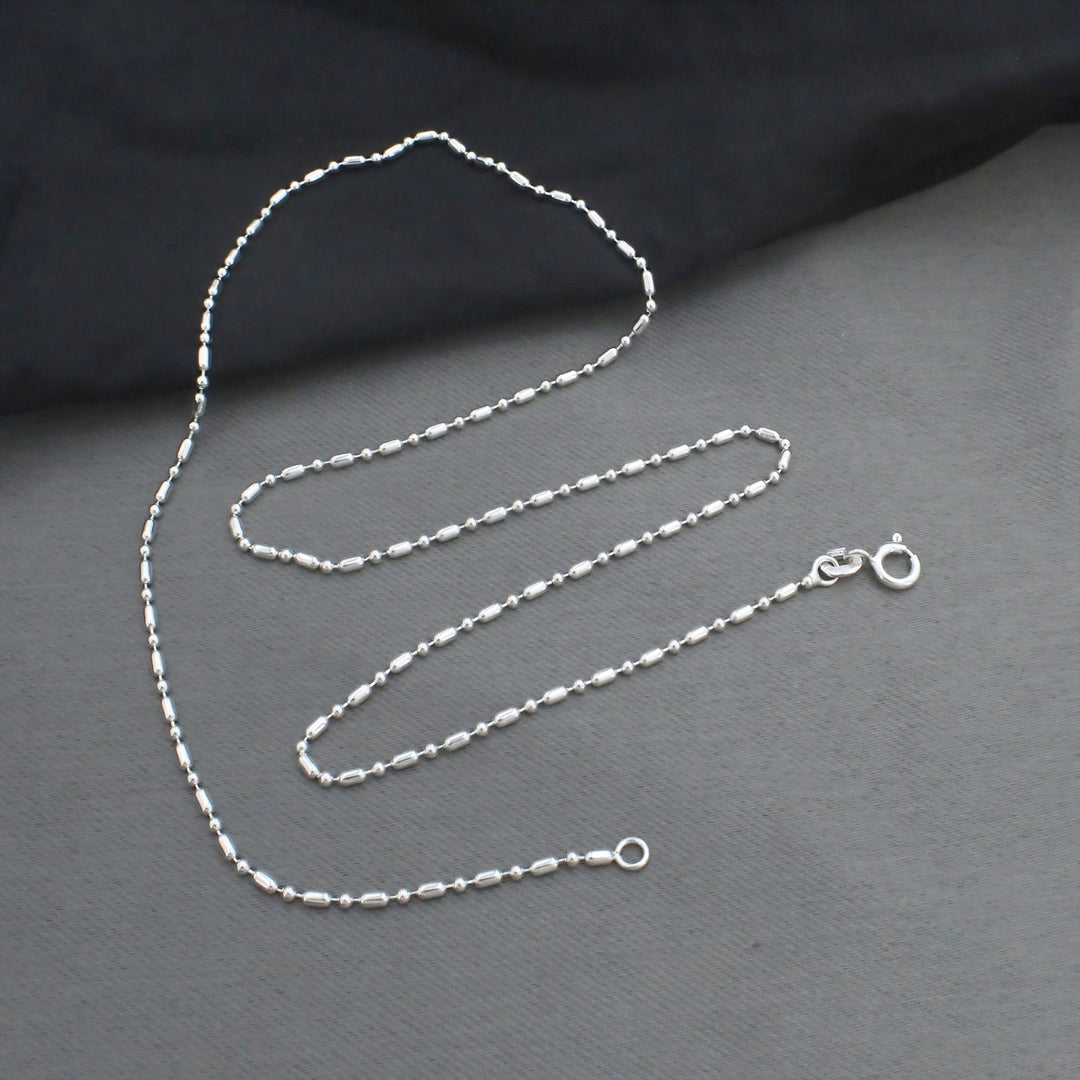 Light weight Real 925 Sterling Silver Tube Bar Neck Chain 18"