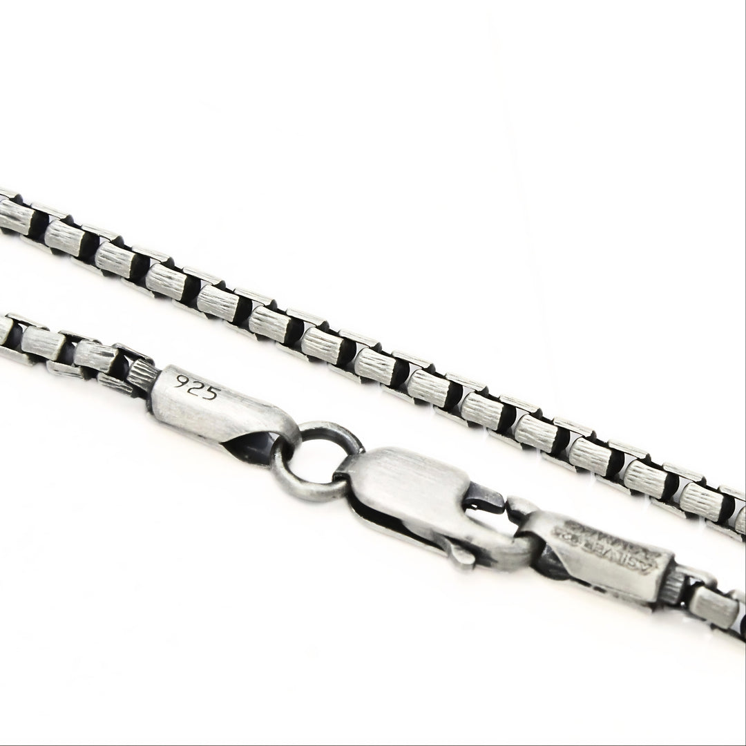 Refined Oxidized 925 Sterling Silver Box Chain - 20 inch