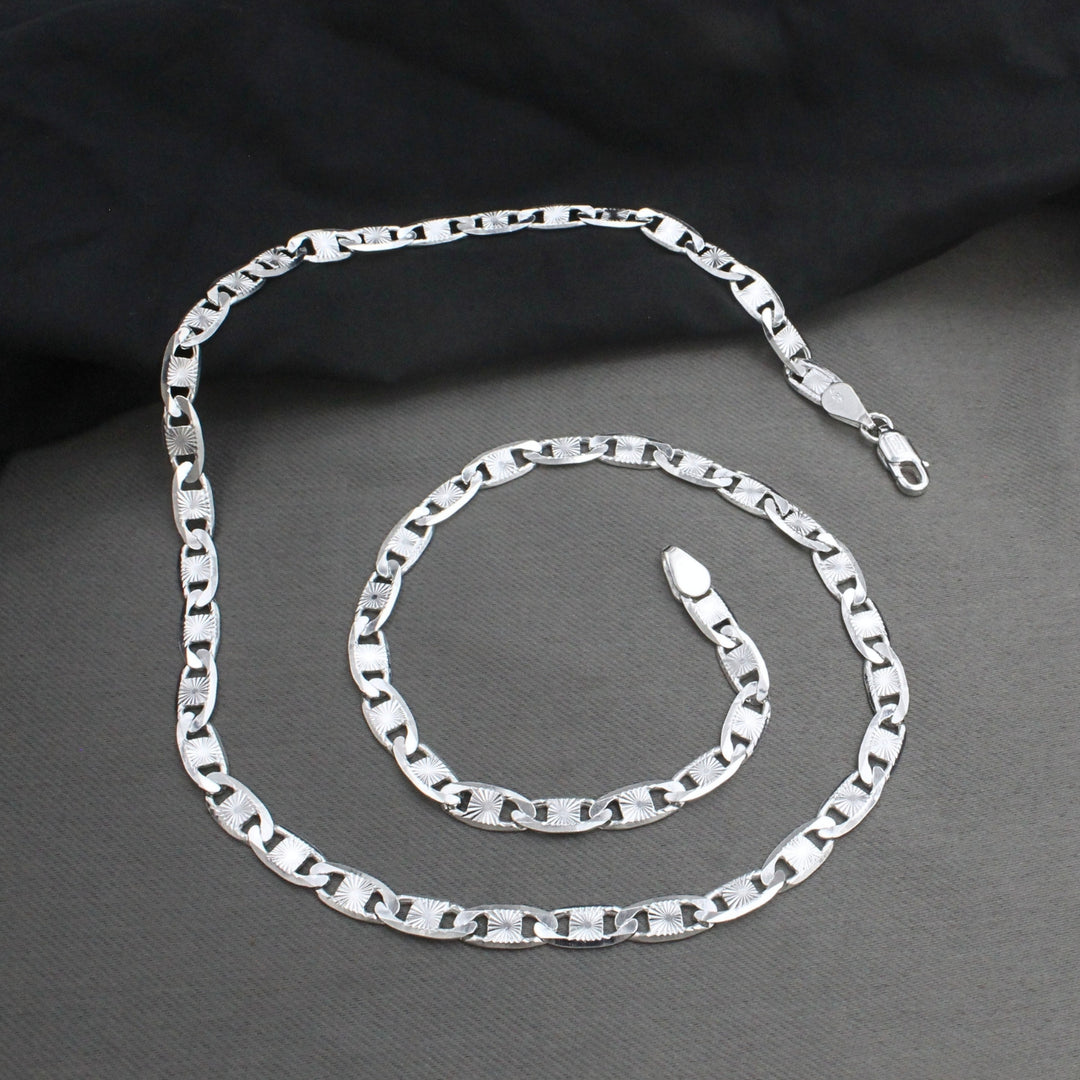 Elegant Real 925 Sterling Silver Mariner Link Chain 20 in