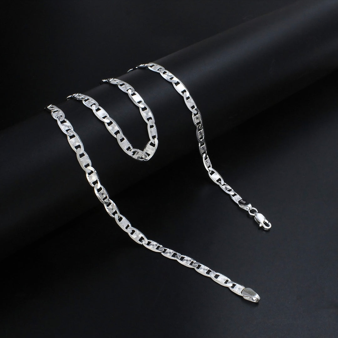 Elegant Real 925 Sterling Silver Mariner Link Chain 20 in