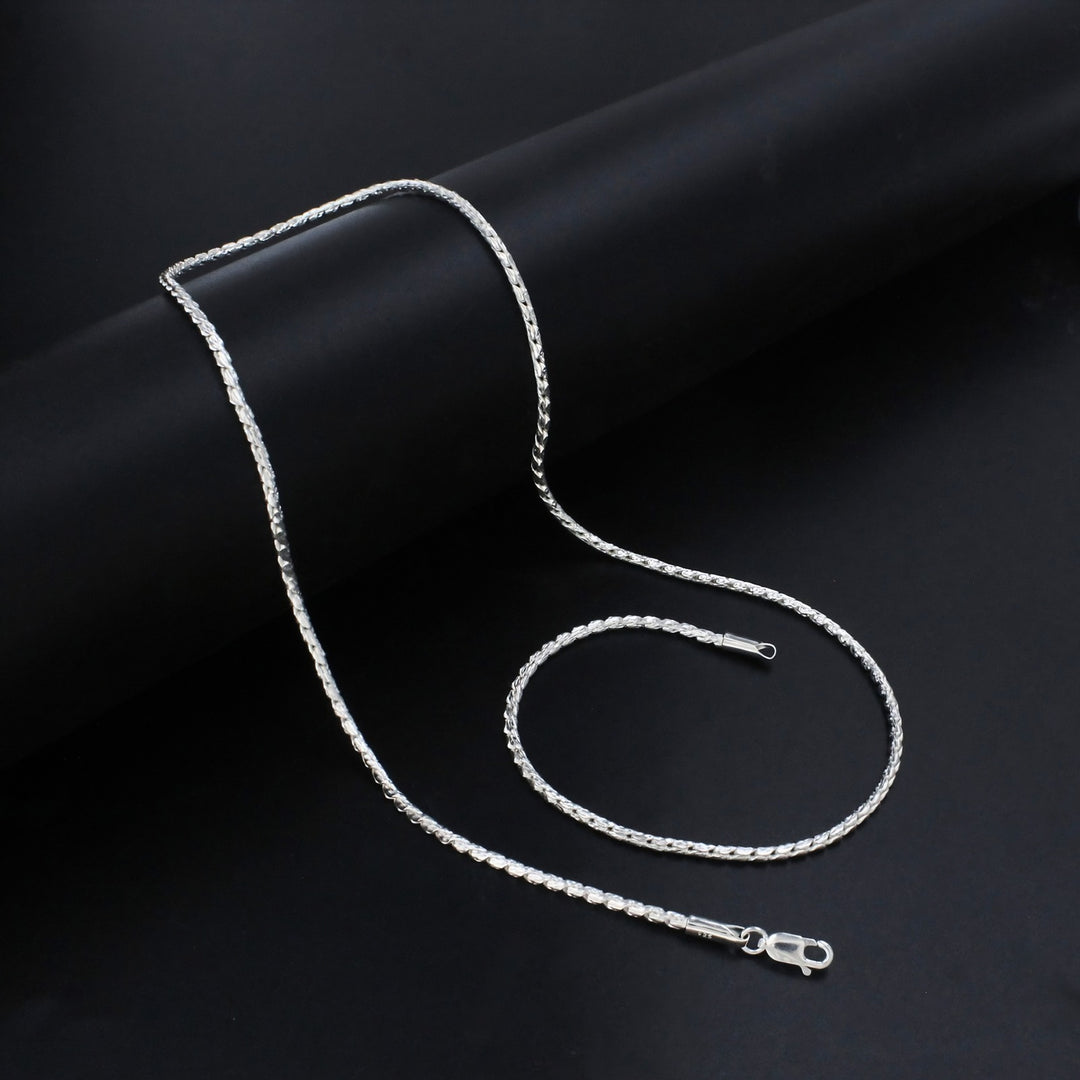 Real 925 Sterling Silver Rope design Neck Chain 20"